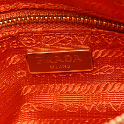 Prada Tessuto Nylon Vela Saffiano Wristlet Orange 6 of 9