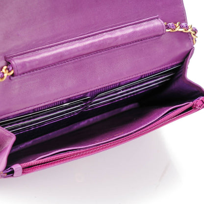 Chanel Caviar Timeless CC Wallet On Chain WOC Purple 5 of 8