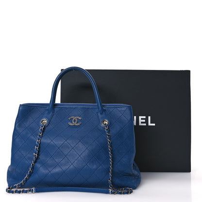 Chanel Grained Vegetal Calfskin Urban Shopping Tote Blue 10 of 12