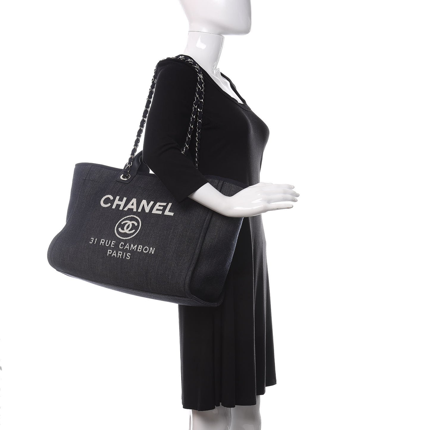 Denim Medium Deauville Tote Dark Blue