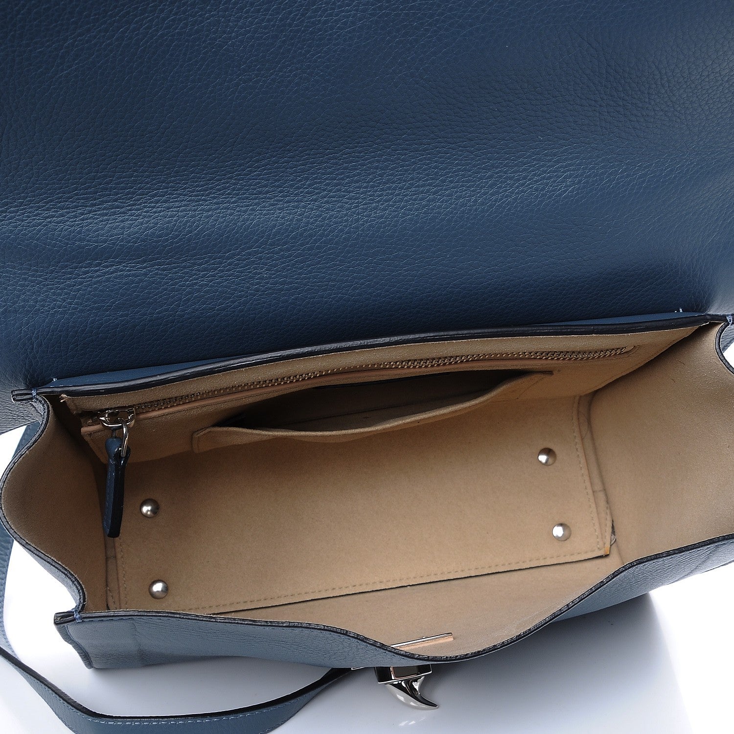 Givenchy Grained Calfskin Small Shark Lock Satchel Mineral Blue 6 of 8