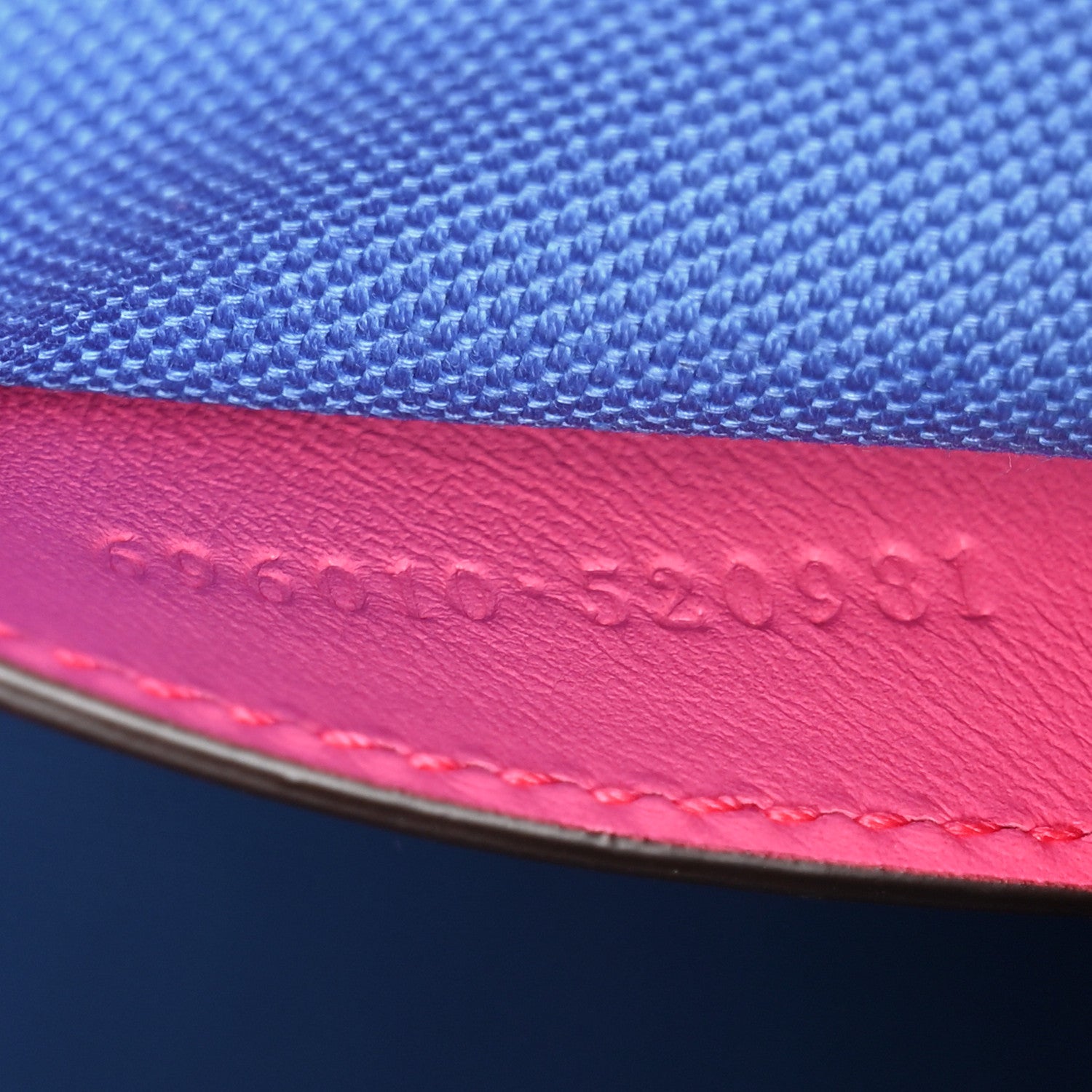 Gucci alfskin GG Tennis Bi-Color Embossed Mini Tote Bag Modern Fuchsia Modern Blue 7 of 12