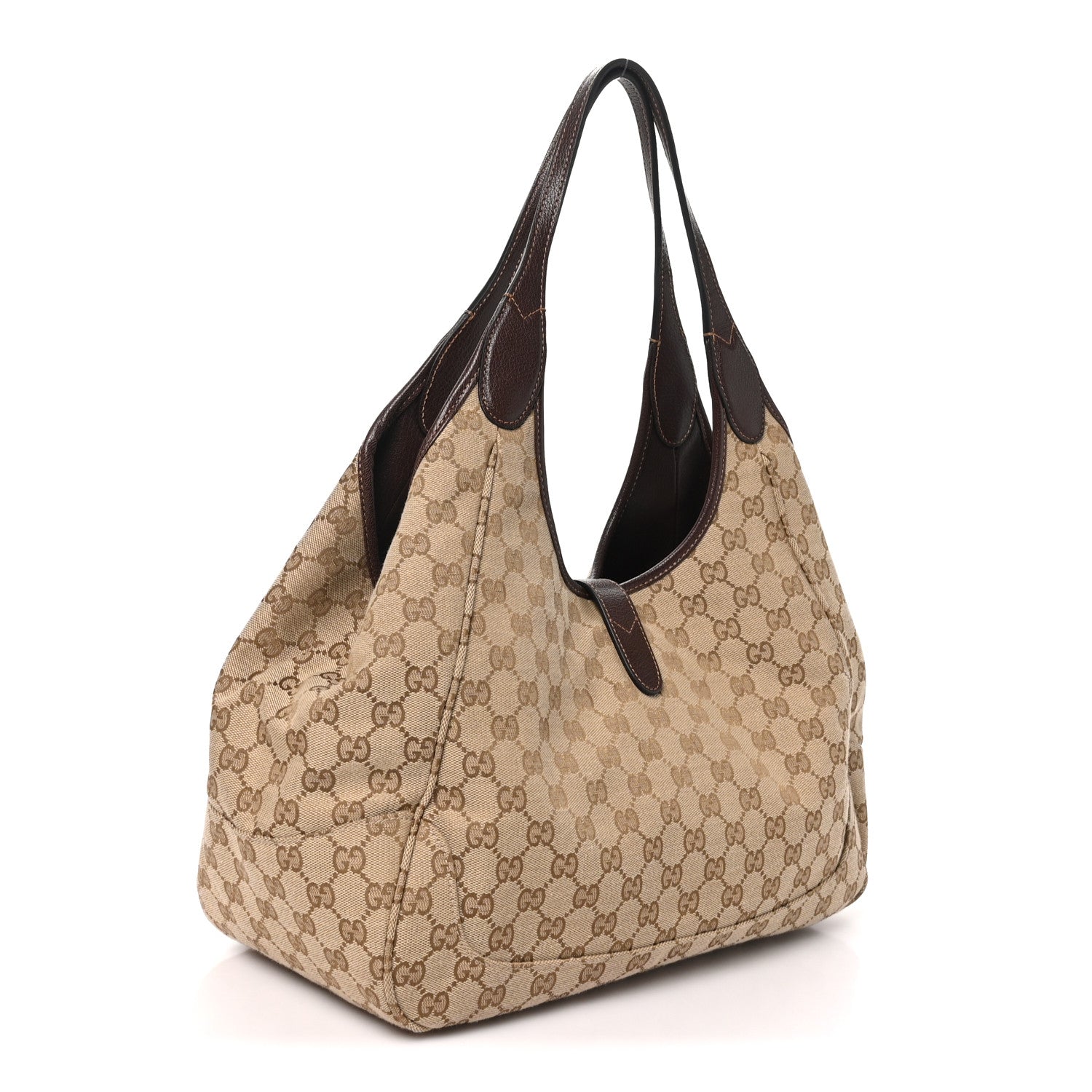 Gucci Monogram Calfskin Medium Mercato Tote Sand Dark Brown 3 of 10