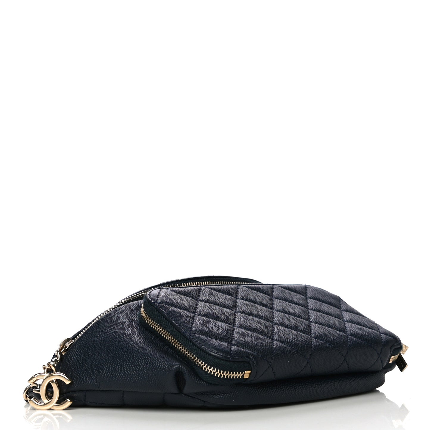 Caviar Quilted Business Affinity Waist Belt Bag Navy