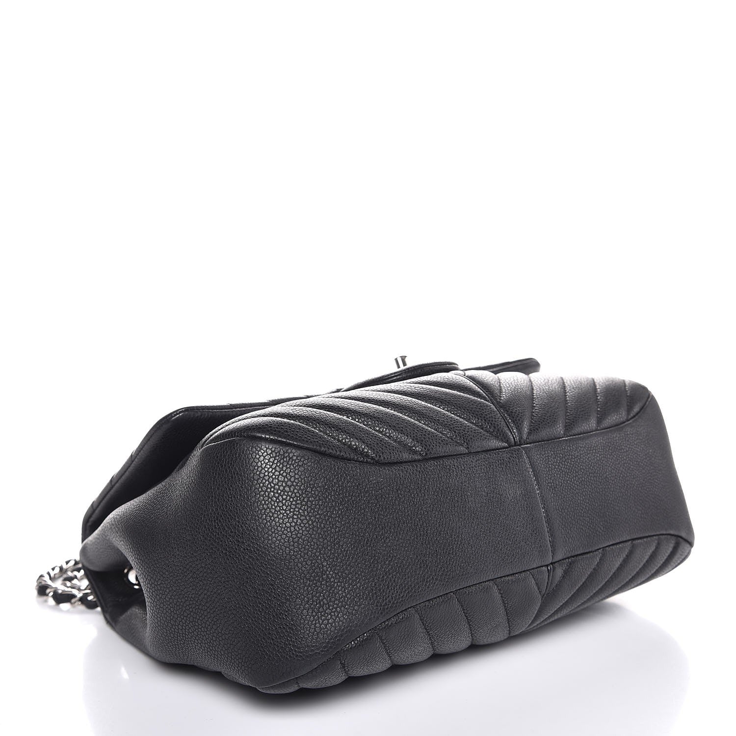 Chanel Caviar Chevron Quilted Large Puffy CC Flap Black 4 of 7