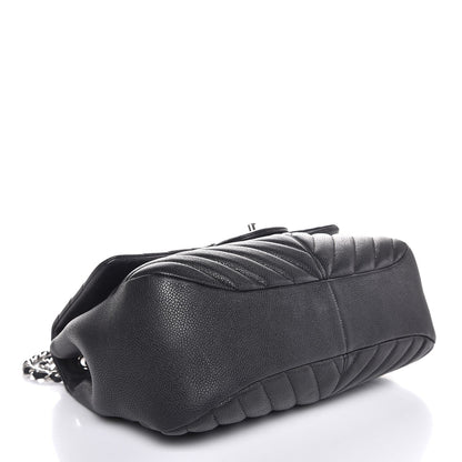 Chanel Caviar Chevron Quilted Large Puffy CC Flap Black 4 of 7