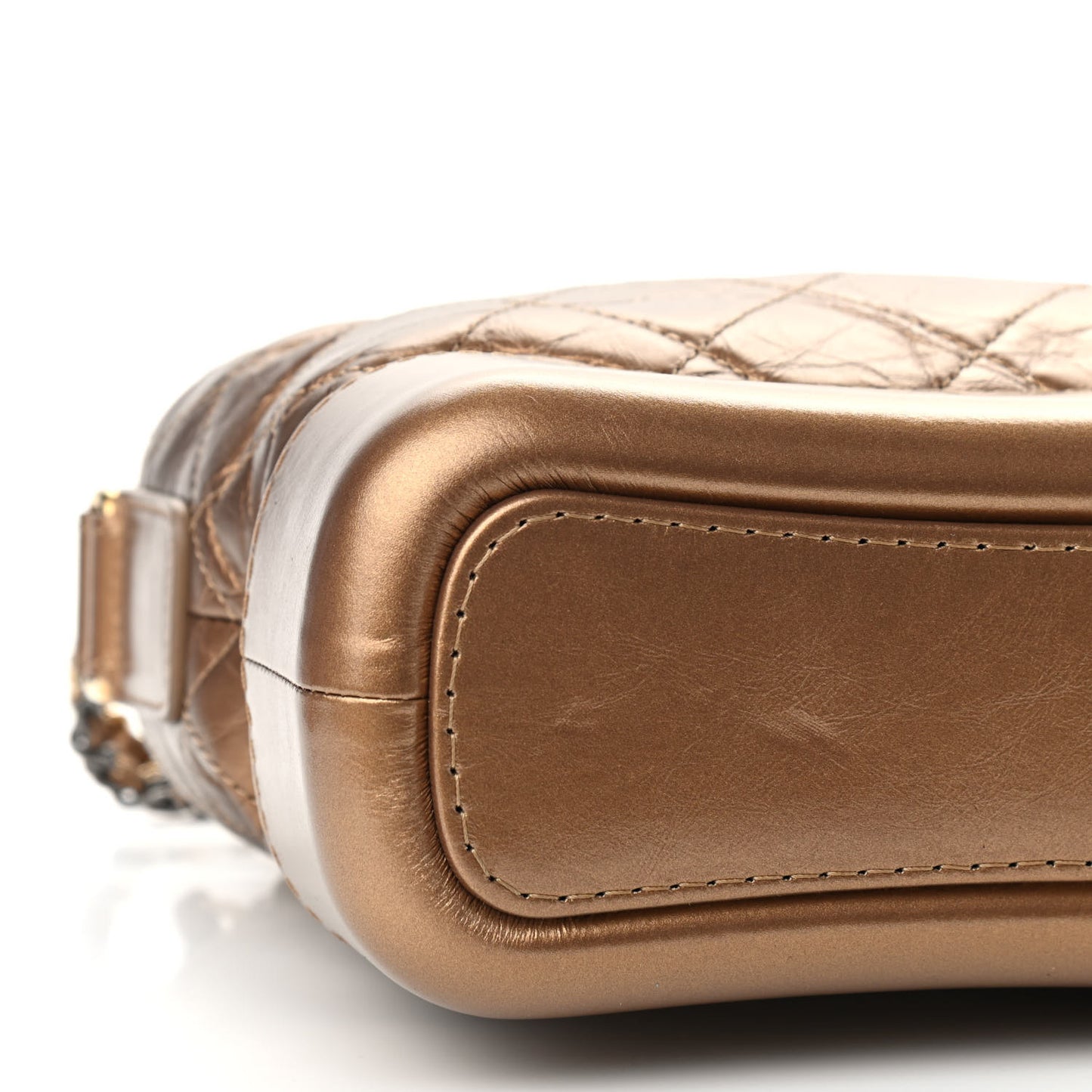 Aged Calfskin Quilted Small Gabrielle Hobo Bronze