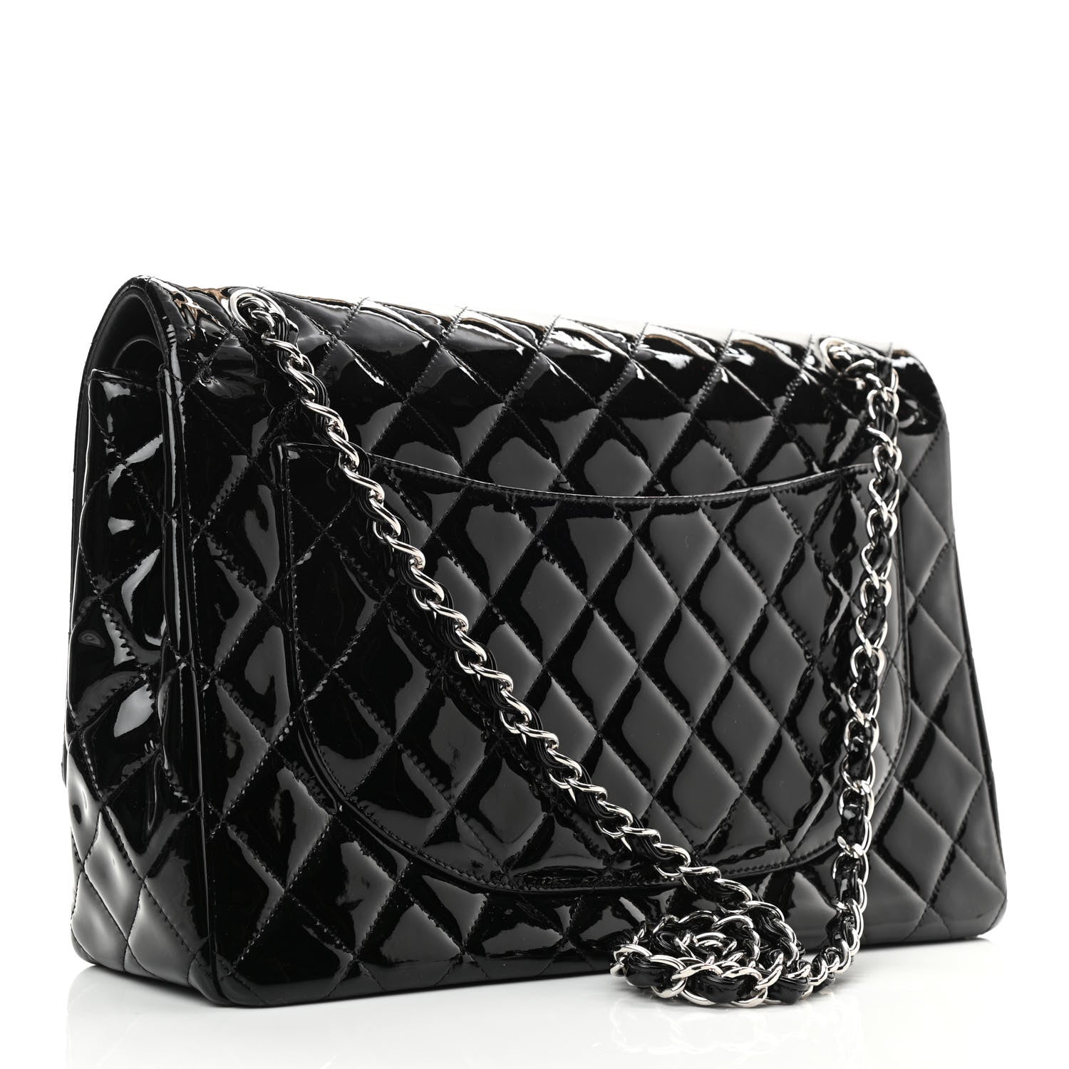 Chanel Patent Quilted Maxi Double Flap Black 3 of 12