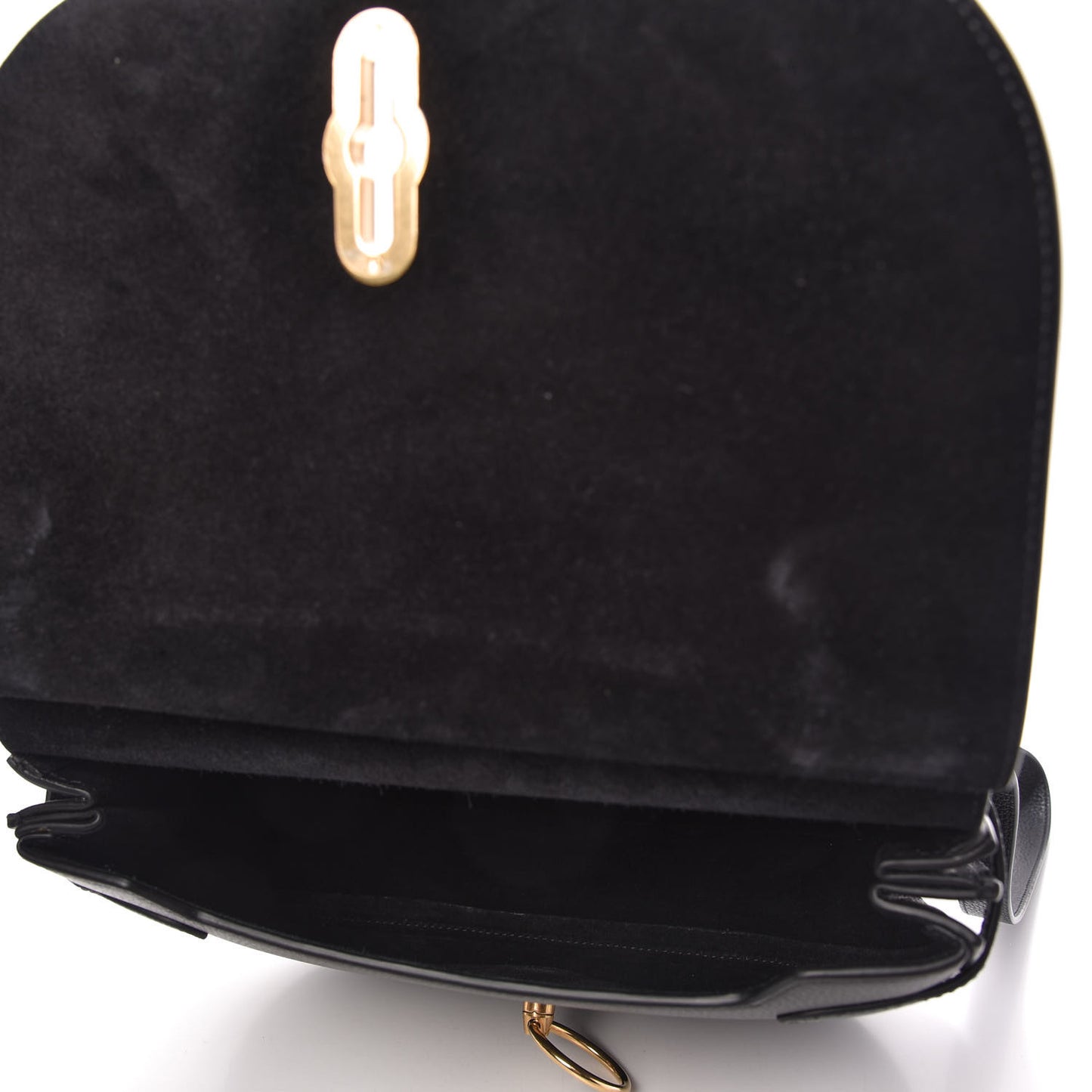 Small Classic Grain Calfskin Amberley Satchel Black