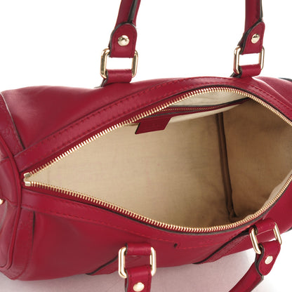 Gucci Calfskin Microguccissima Trim Medium Boston Raspberry Red 5 of 8