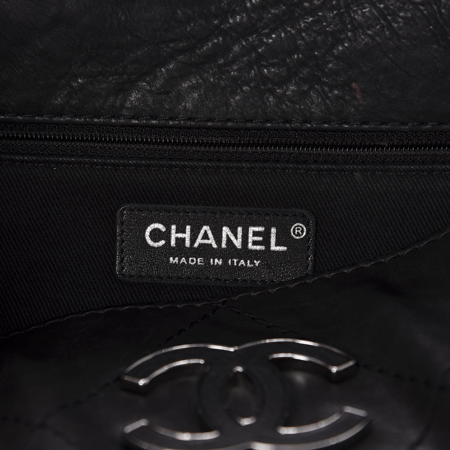 Chanel Washed Calfskin Diamond Stitch Large Hamptons Shopping Tote Black 8 of 14