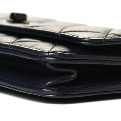Chanel Aged Calfskin Quilted Reissue Wallet On Chain WOC Navy 8 of 10