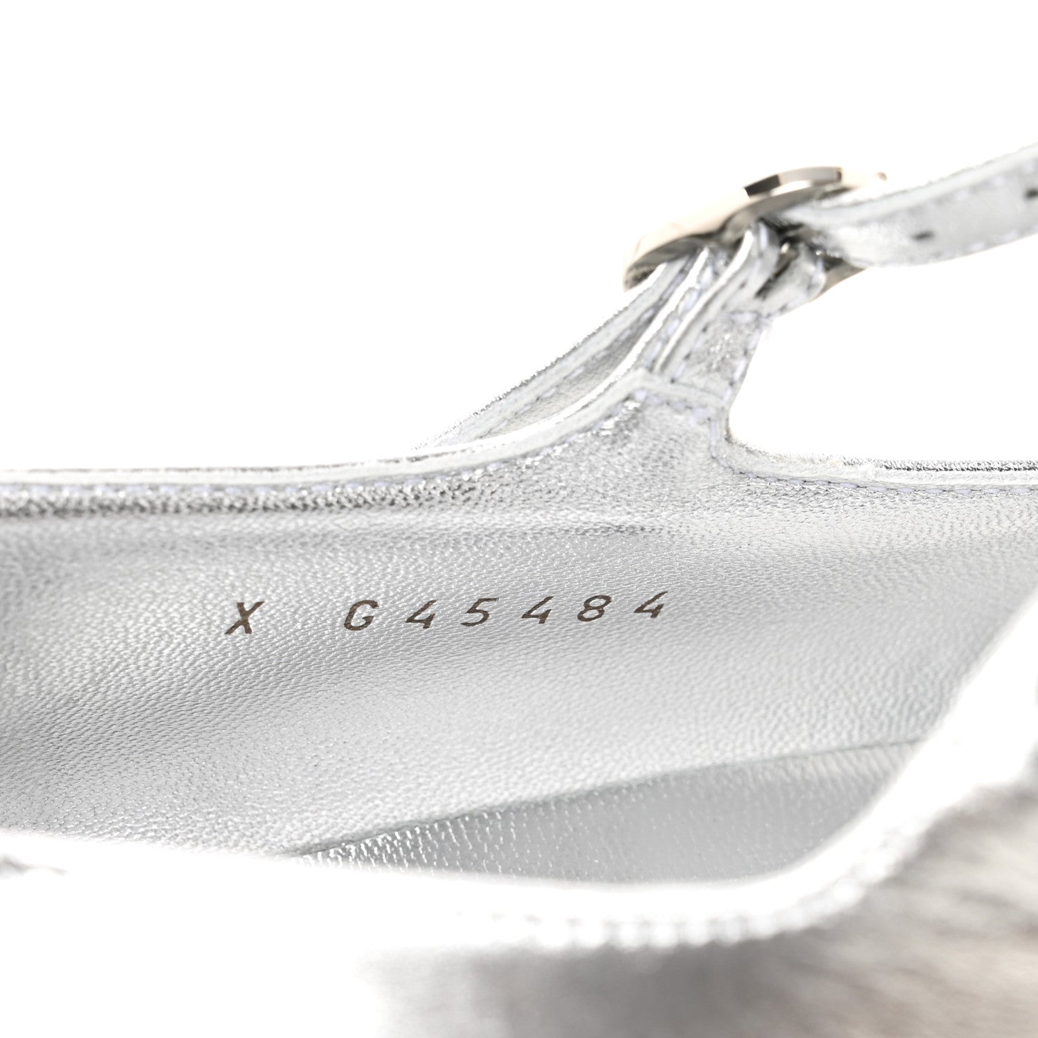 Chanel Laminated Calfskin Grosgrain Mary Janes Flats 40 Silver Black 8 of 9