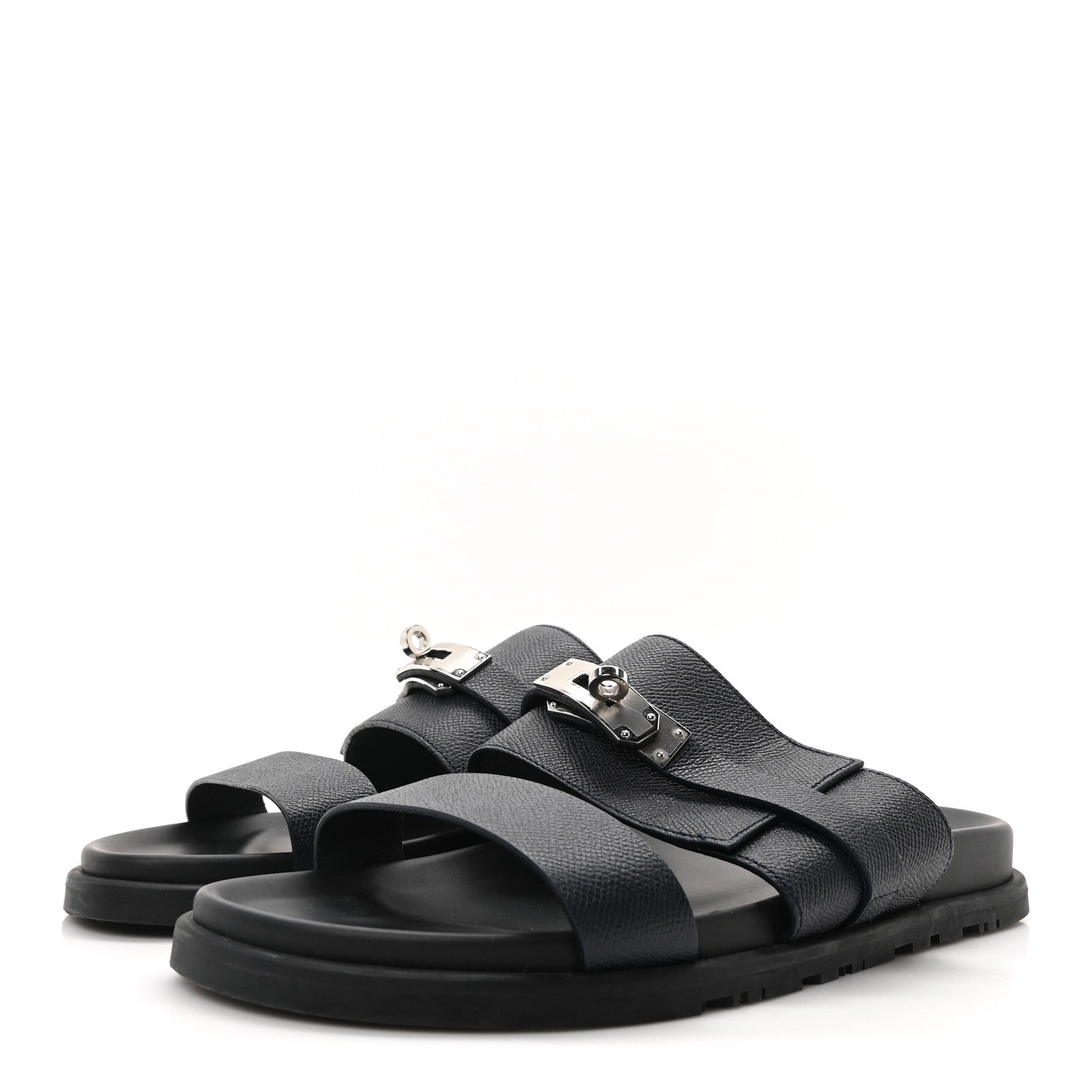 Hermes Epsom Mens Jackson Sandals 44.5 Marine 4 of 8
