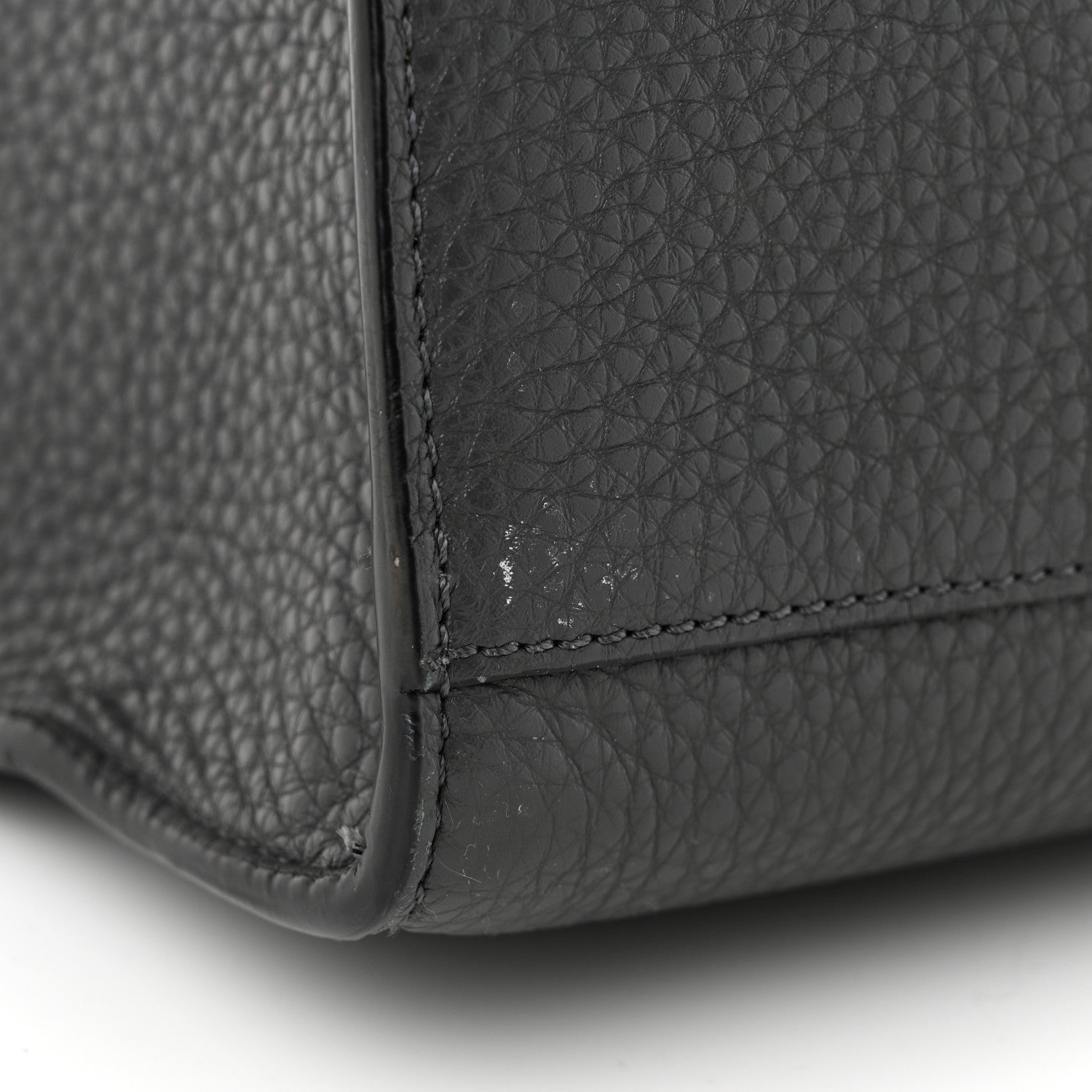 Fendi Cuoio Romano Glazed Fabric FF 1974 Peekaboo X-Lite Fit Asfalto Mou Black 11 of 11