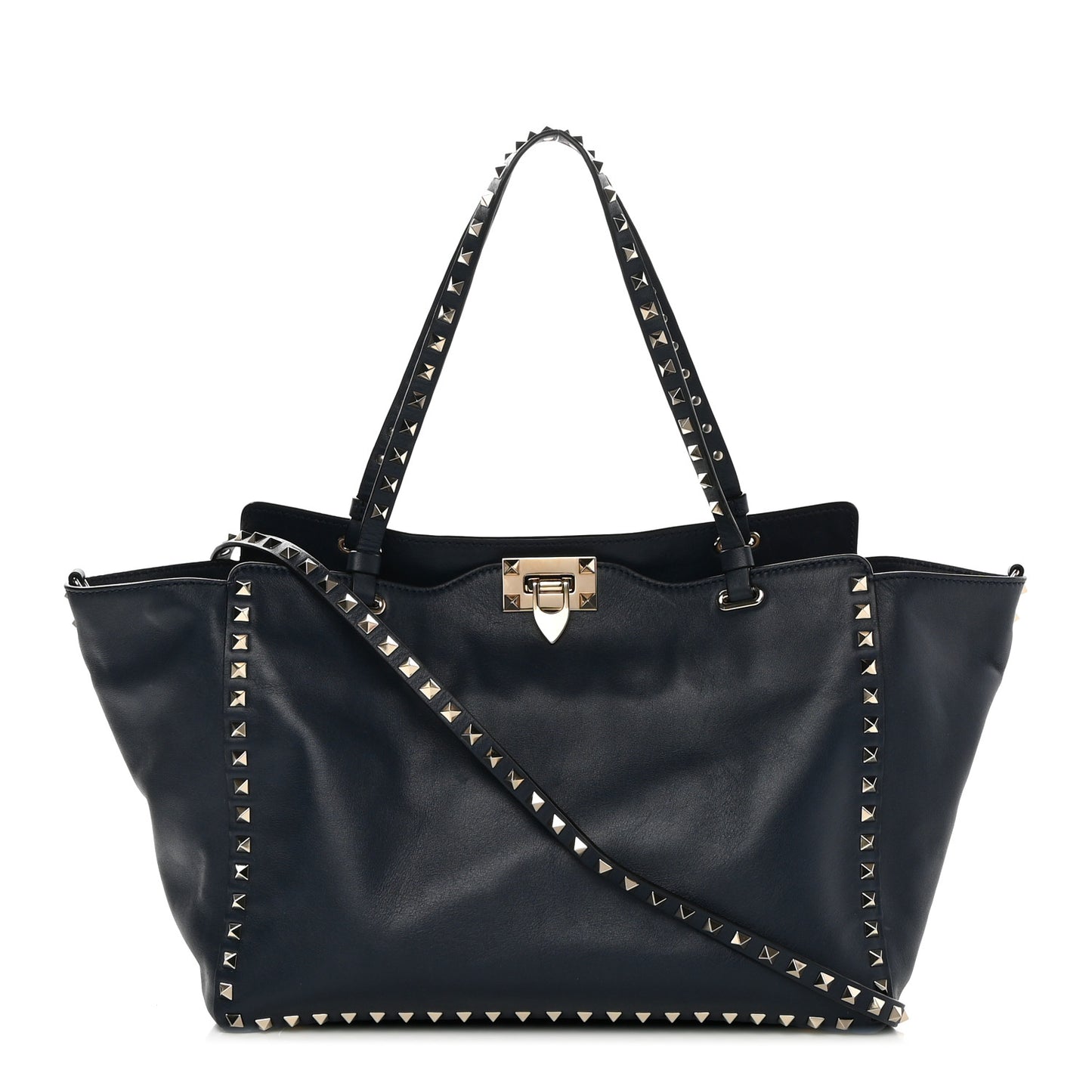 Vitello Medium Rockstud Tote Marine