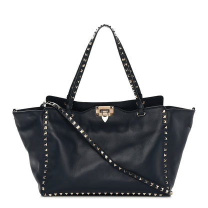 Valentino Garavani Vitello Medium Rockstud Tote Marine 1 of 16