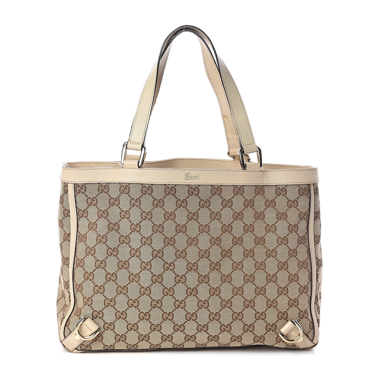 Monogram Medium Abbey Tote White