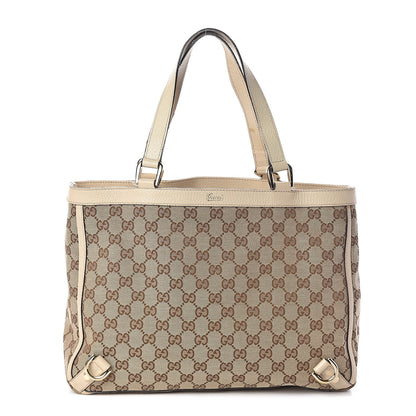 Gucci Monogram Medium Abbey Tote White 1 of 12