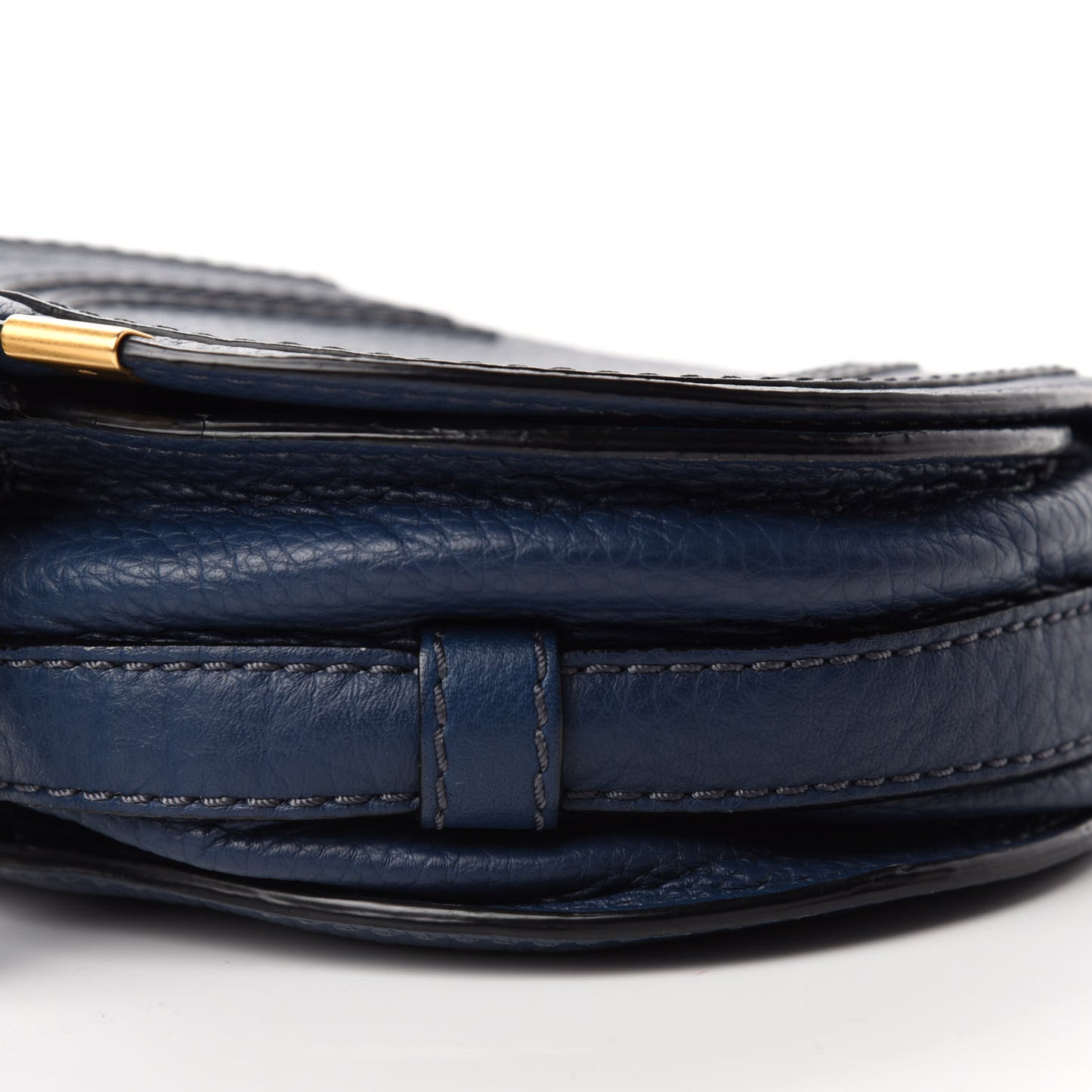 Calfskin Mini Marcie Round Crossbody Bag Royal Navy