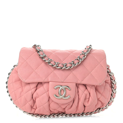 Chanel Washed Lambskin Quilted Mini Chain Around Messenger Pink 1 of 12