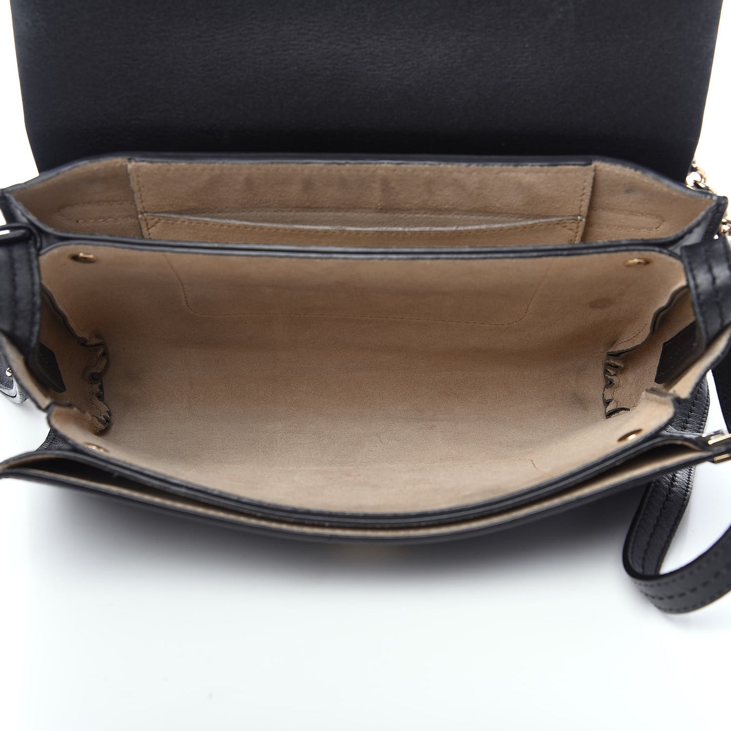 Suede Calfskin Small Faye Shoulder Bag Black