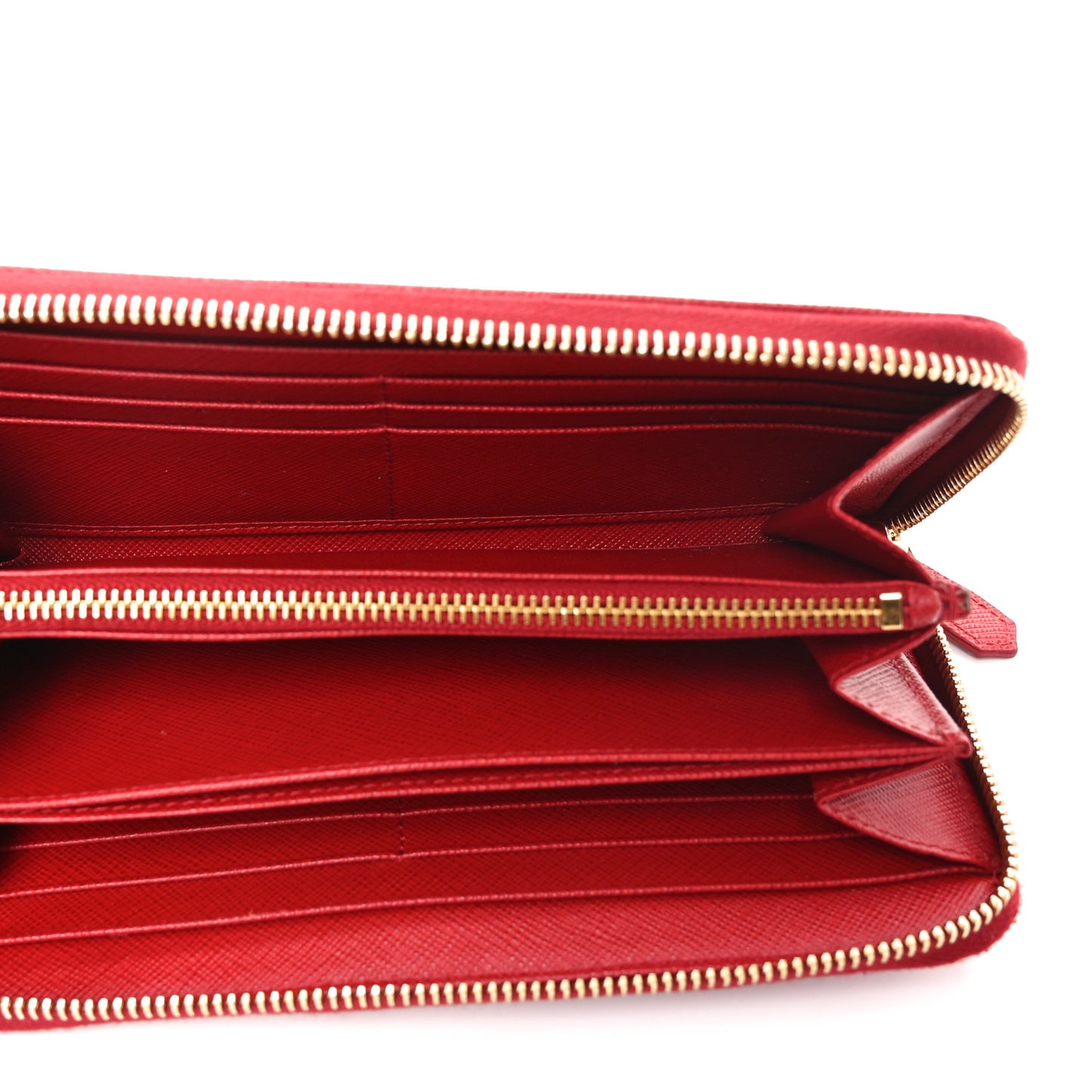 Saffiano Metal Zip Around Wallet Fuoco