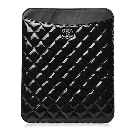 Chanel Patent Quilted Brilliant iPad Case Black 1 of 8