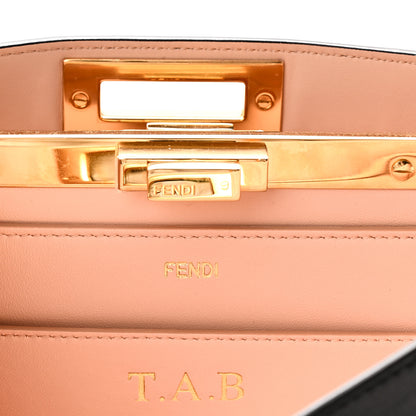 Fendi Vitello Seta Shiny Nappa Medium Peekaboo I SEE U Satchel Black Light Rose 6 of 10