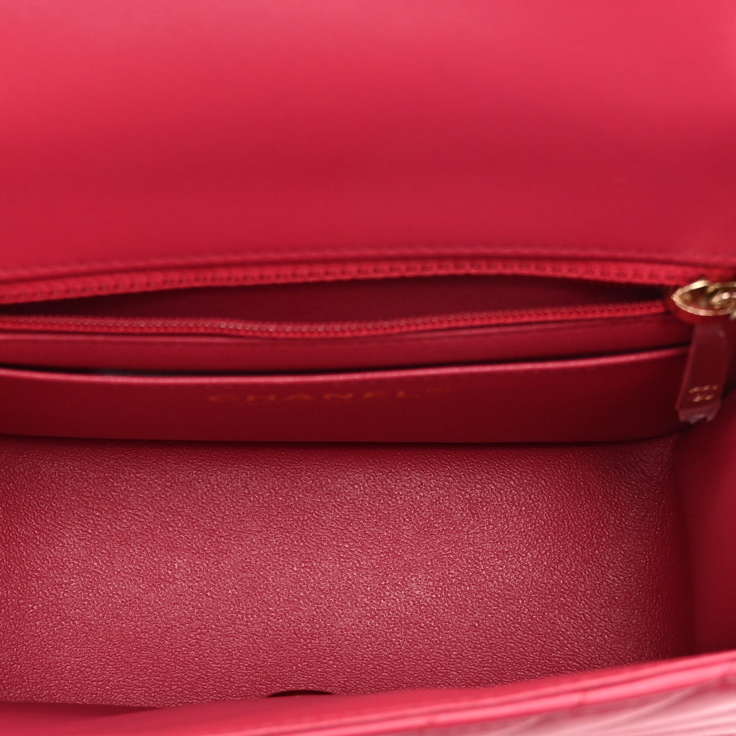 Chanel Lambskin Chevron Quilted Mini Square Flap Fuchsia 5 of 11