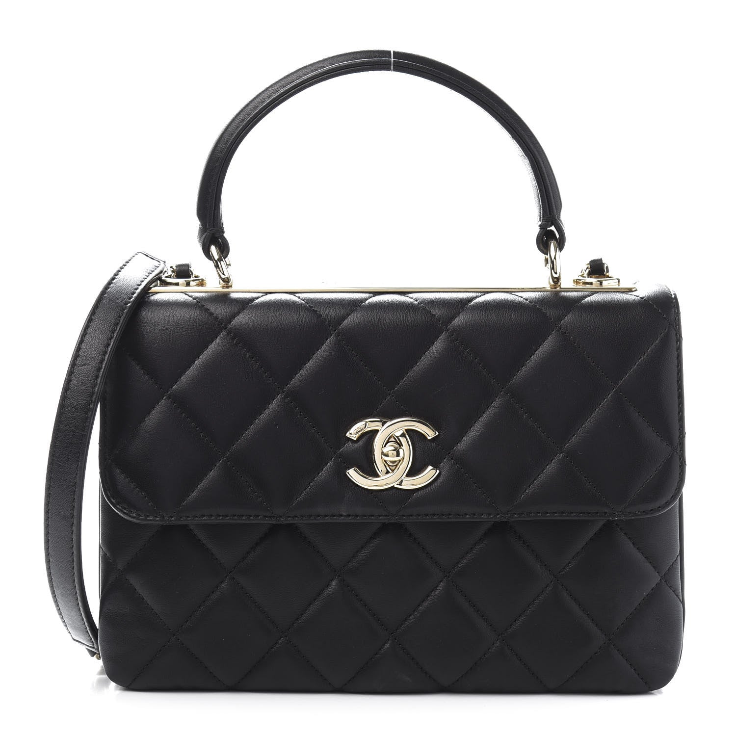 Chanel Lambskin Quilted Small Trendy CC Dual Handle Flap Bag Black 1 of 14