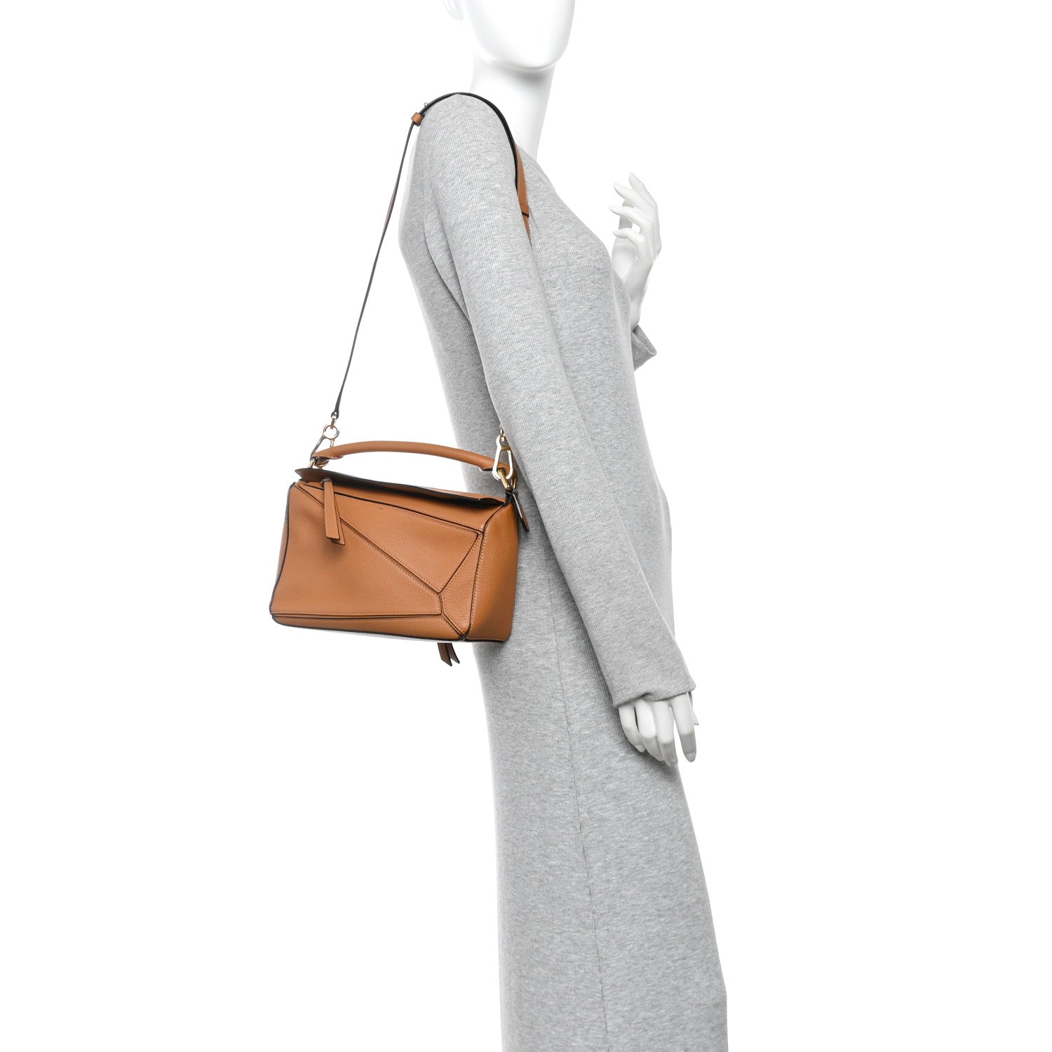 Loewe Grained Calfskin Small Puzzle Bag Tan 2 of 9