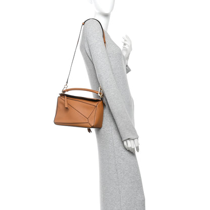 Loewe Grained Calfskin Small Puzzle Bag Tan 2 of 9