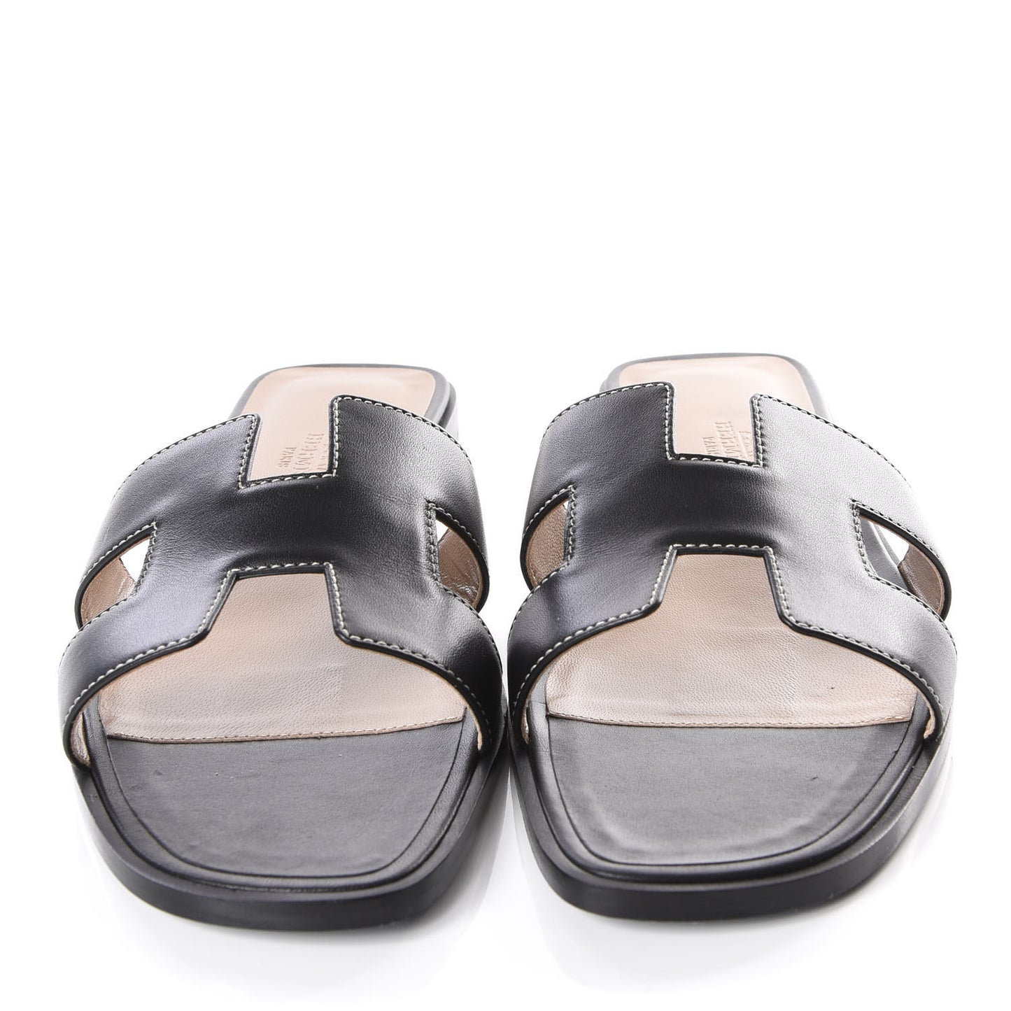 Box Calfskin Oran Sandals 39.5 Black