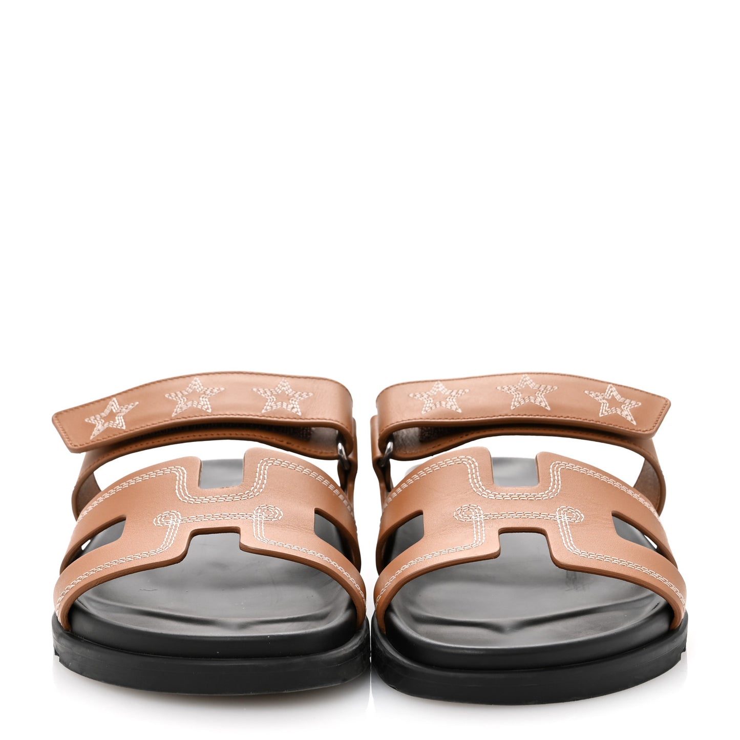 Calfskin Embroidered Womens Chypre Sandals 41 Natural