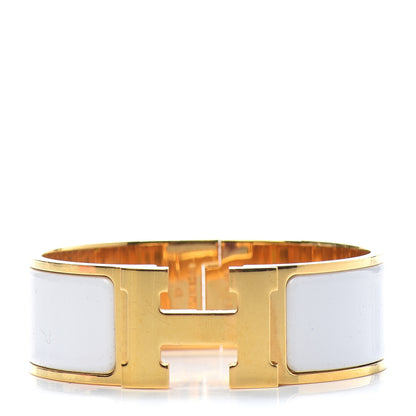 Hermes Enamel Wide Clic Clac H Bracelet PM White 1 of 4