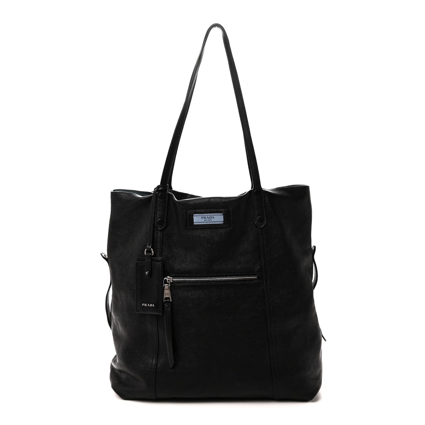 Glace Calf Etiquette Shoulder Tote Black Astrale