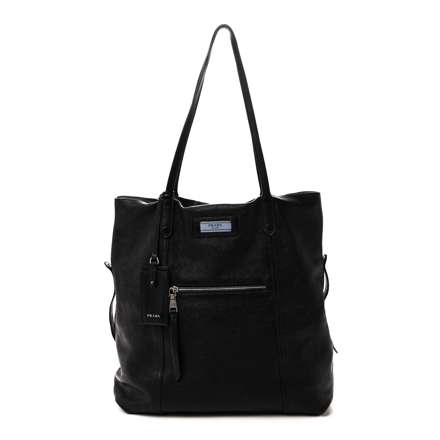 Prada Glace Calf Etiquette Shoulder Tote Black Astrale 1 of 9