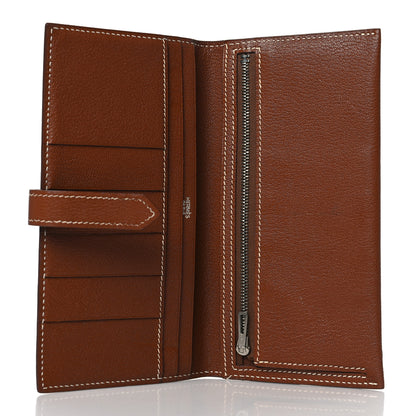 Hermes Chevre Mysore Bearn Gusset Wallet Gold 5 of 13