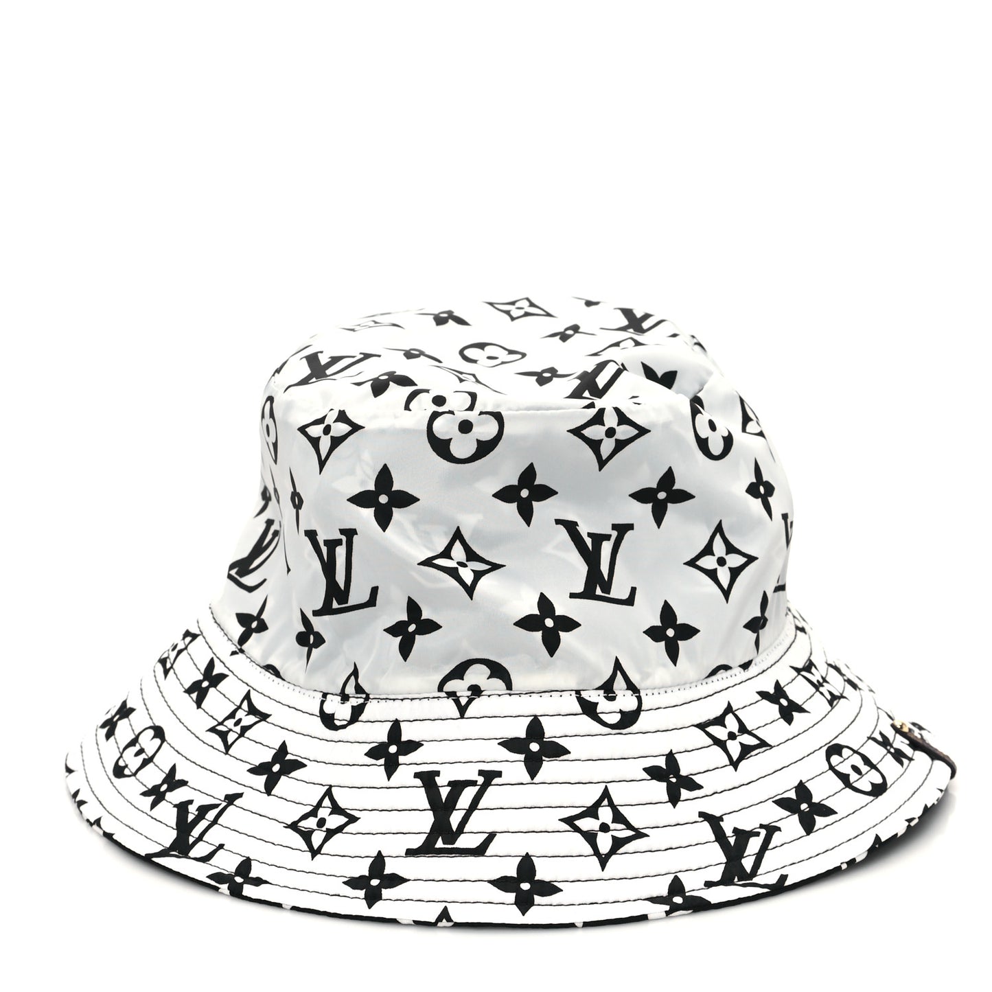 Nylon Monogram Reversible Bob Bucket Hat S Black White