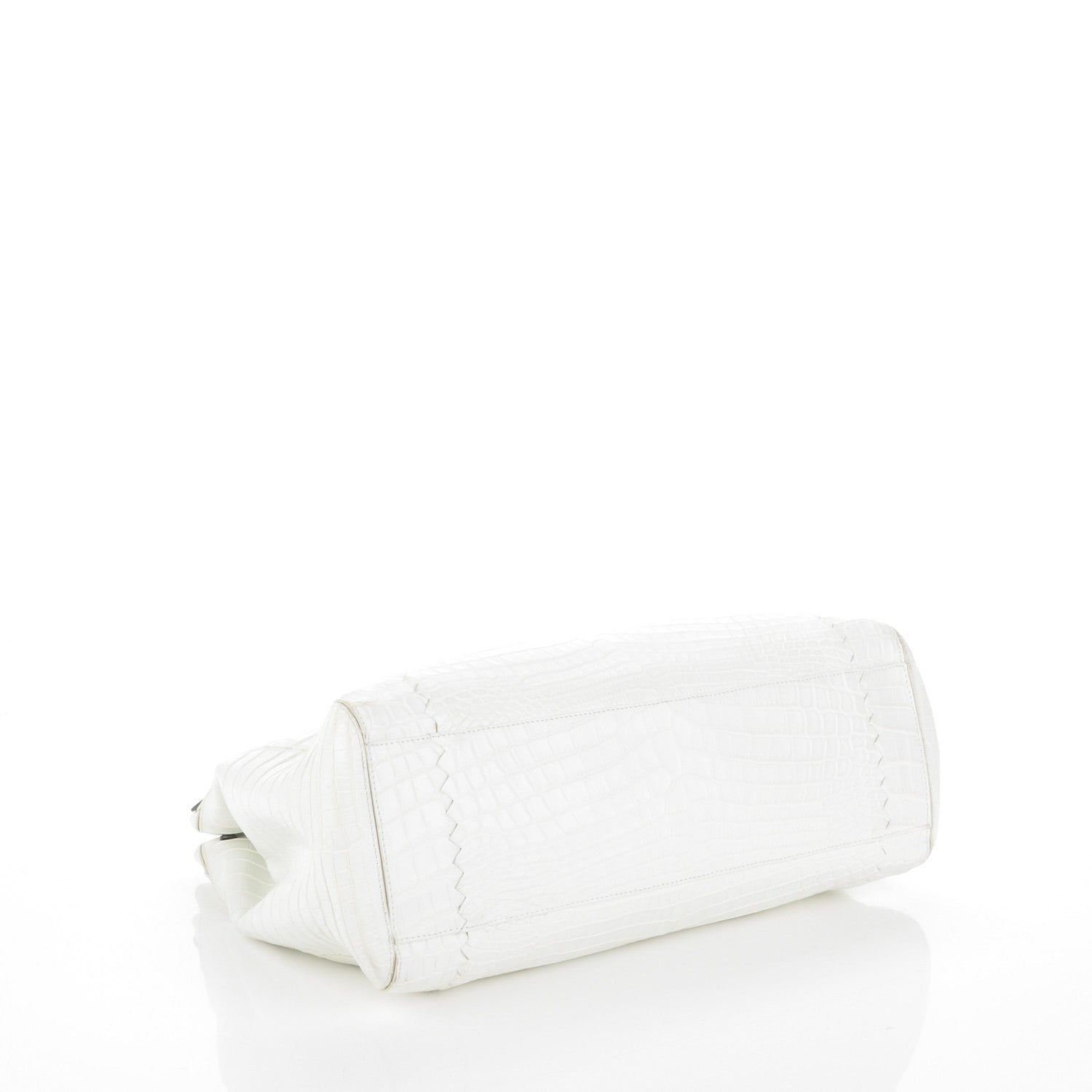 Bottega Veneta Crocodile Tote Bianco White 4 of 7