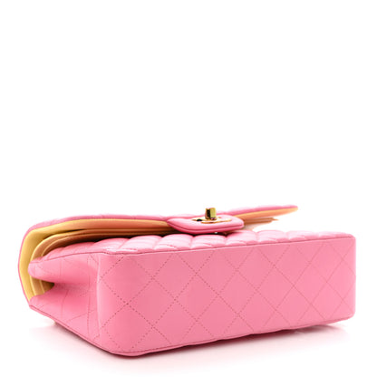 Chanel Lambskin Quilted Small Double Flap Pink Yellow 4 of 11