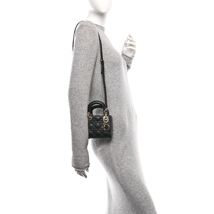 Christian Dior Lambskin Cannage Micro Lady Dior Black 2 of 10