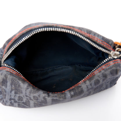 Christian Dior Denim Monogram Flight Trotter Cosmetic Pouch Blue 5 of 10