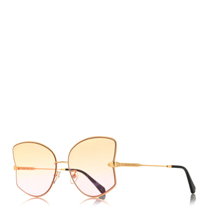 Louis Vuitton Metal Les Amants du Pont Neuf Sunglasses Z1384E Gold Pink 1 of 7