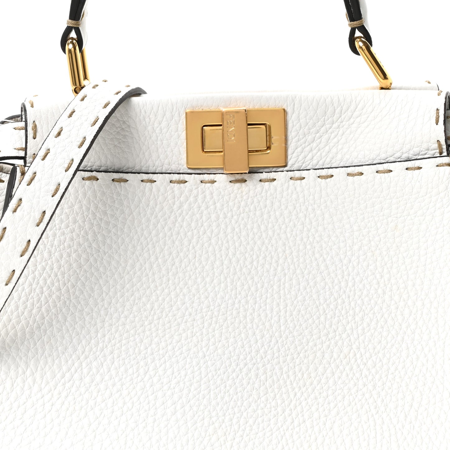Cuoio Romano Selleria Mini Peekaboo Iconic Satchel White