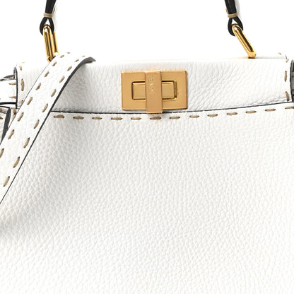 Fendi Cuoio Romano Selleria Mini Peekaboo Iconic Satchel White 7 of 9