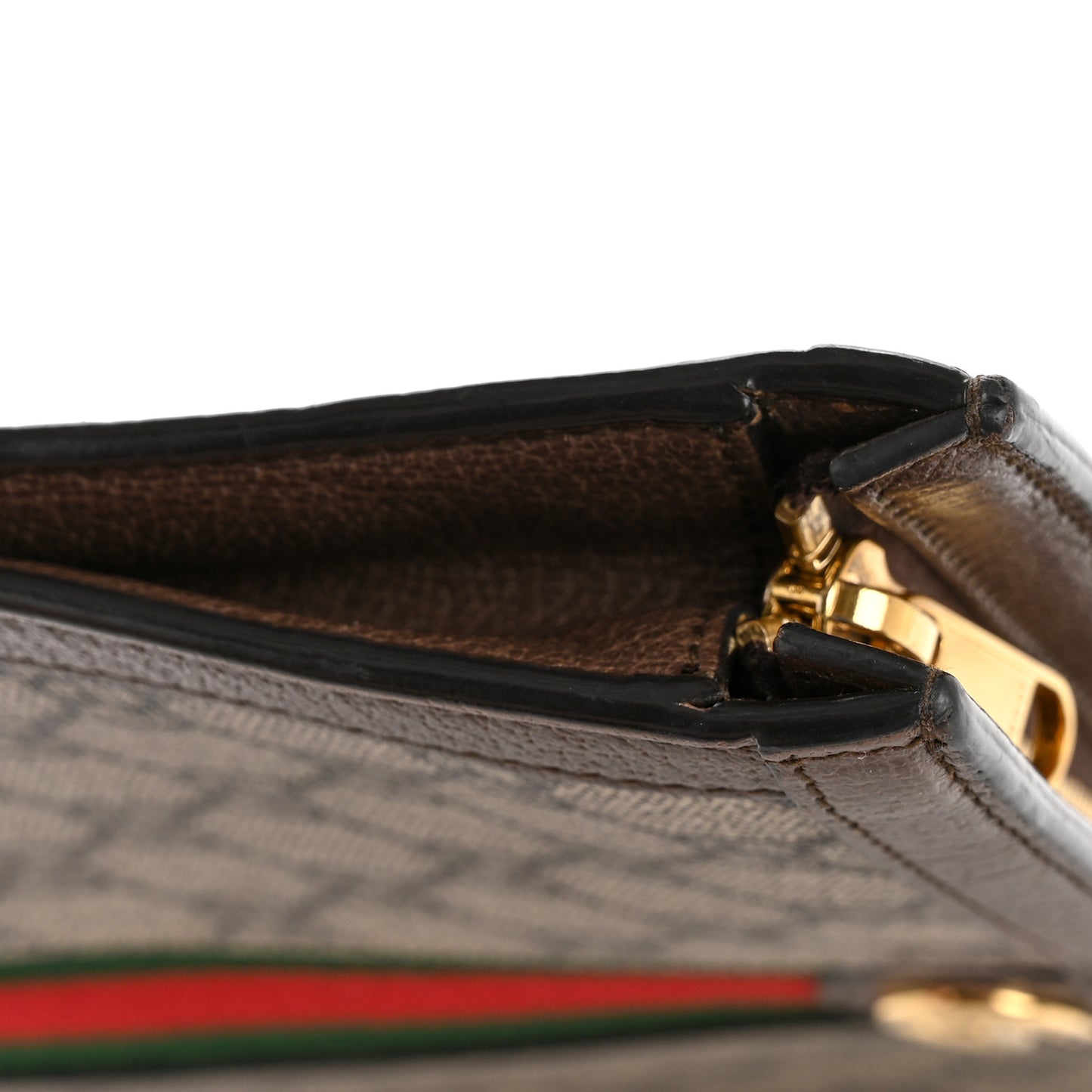 GG Supreme Monogram Web Ophidia Pouch Brown