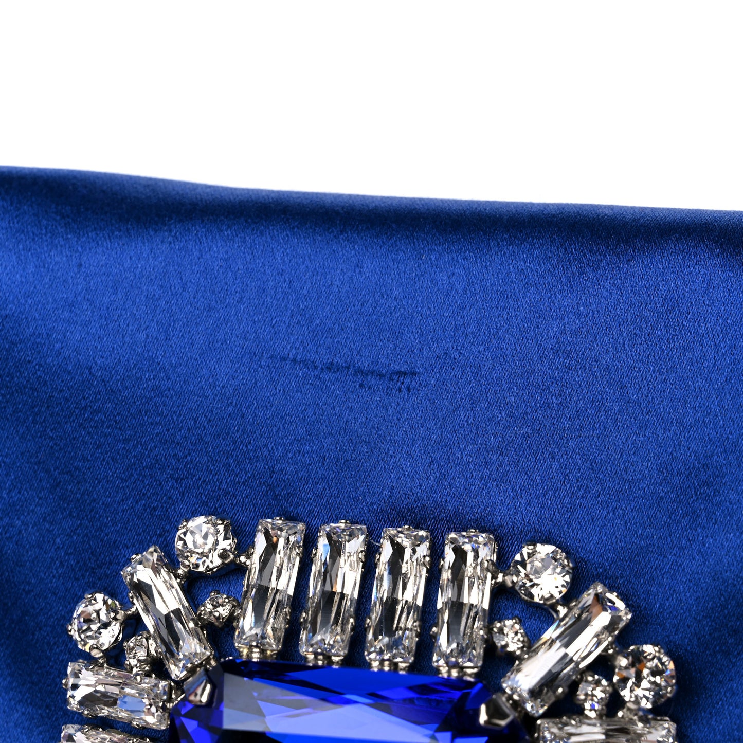 Satin Crystal Titania Clutch Blue