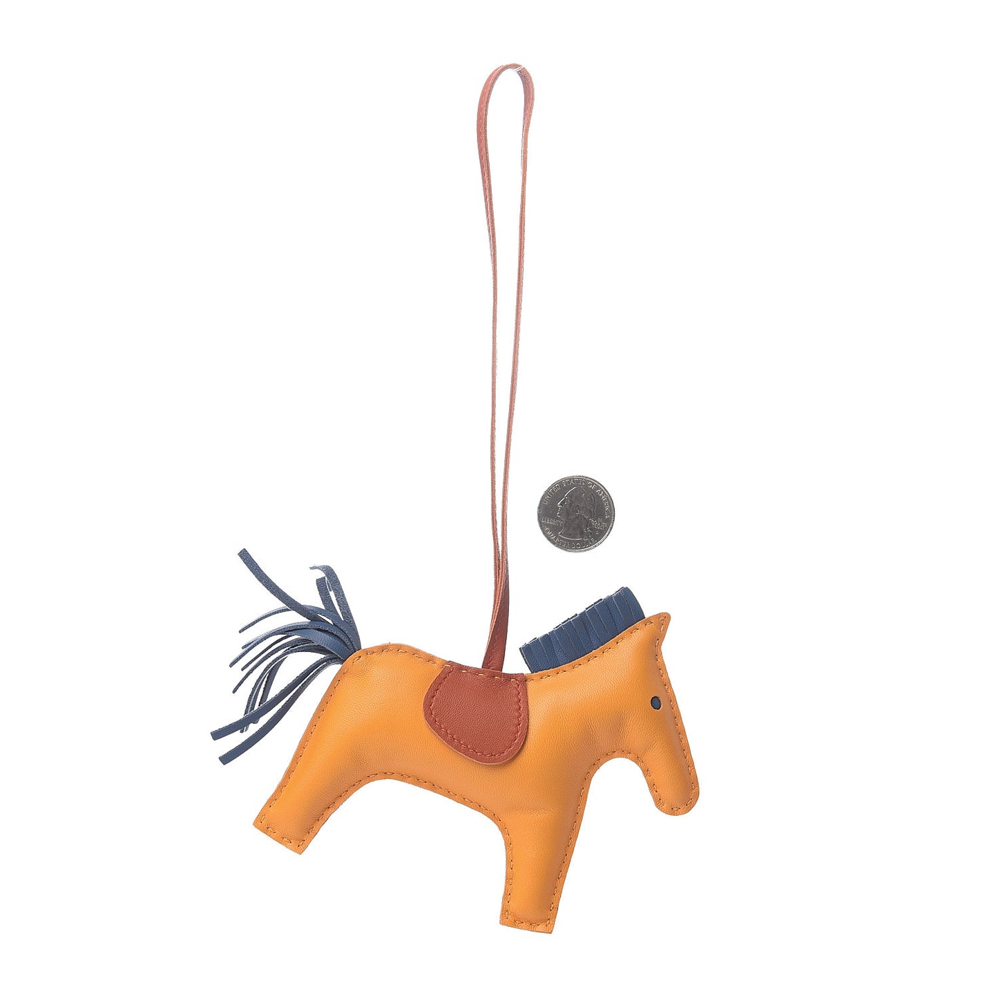 Milo Lambskin Grigri Rodeo Horse Bag Charm MM Jaune D'Or Bleu Agate Cornaline